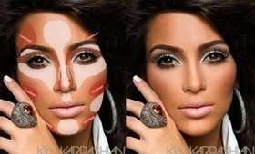 How To Highlight and Coutour Face With POWDER Makeup,KIM K CONTOURING Tutorial Indian Skin Makeup