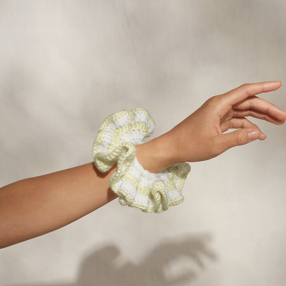 Kitsch Crochet Scrunchie in Yellow