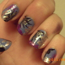 Purple Floral manicure