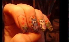 super easy valentine love mani owl walentynkowe paznokcie