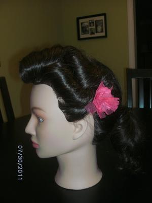 Updo practice for school : Vintage-y inspired c: