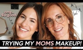 TRYING MY MOMS EVERYDAY MAKEUP... Omg SO Good. | Jamie Paige
