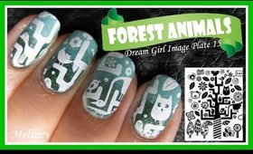FOREST ANIMALS KONAD STAMPING NAIL ART DESIGN TUTORIAL USING DREAM GIRL IMAGE PLATES HOW TO