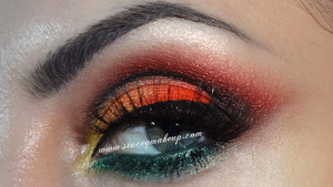 NEW VIDEO: http://www.youtube.com/watch?v=icgxGnMABng

Full list of products used: http://www.staceymakeup.com/2012/09/tutorial-orange-red-yellow-green-makeup.html