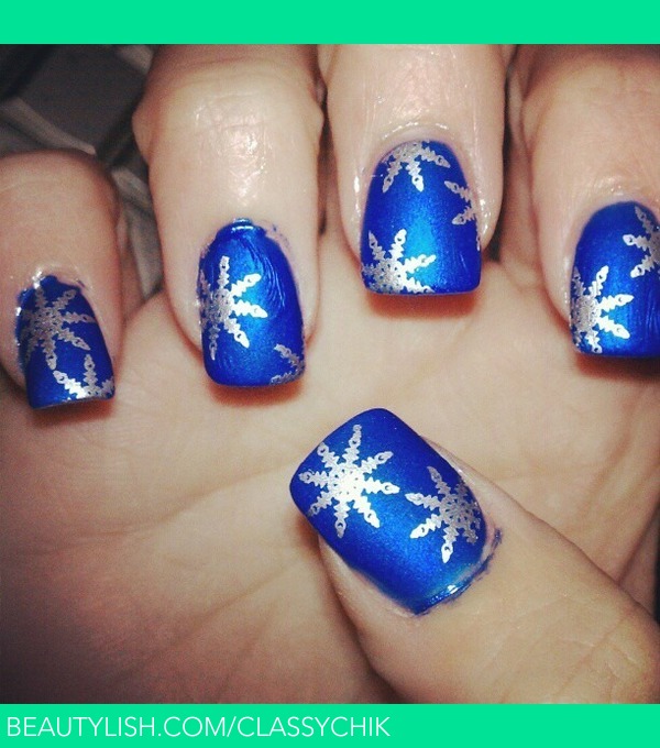 Blue With Chrome Snowflakes | Brandi C.'s (Classychik) Photo | Beautylish
