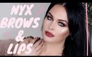 NYX Brows & Lips! How to Fill in Brows for a Natural Look w/ NYX Tinted Eyebrow Mascara & Pomade