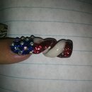 American flag double spiral nail