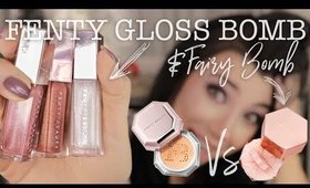FENTY FUSSY GLOSS BOMB! | Gloss Bomb Swatches | New Fairy Bomb Packaging