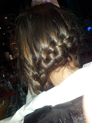 Brown hair spiral braid. Gotta try it! :)