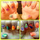Neon water marble attempts