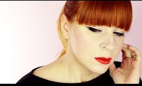 Wearable double eyeliner with red lips