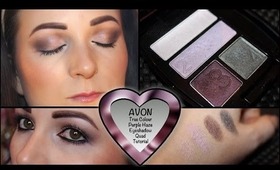 Avon Purple Eye shadow Tutorial with Avon True Colour Eyeshadow Quad