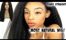 How To: Style NATURAL LOOKING  Kinky Straight Wig From ComingBuy.com