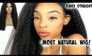 How To: Style NATURAL LOOKING  Kinky Straight Wig From ComingBuy.com