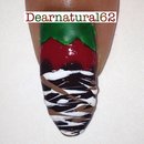 Chocolate Covered Strawberry Drizzled w/Vanilla & Caramel Nails