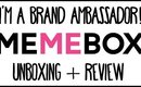 I'm A Brand Ambassador!  MEMEBOX Unboxing + Mini Reviews!