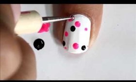 Very Easy Nail Art For Beginners ! - Cute Polka Dots beginners nail designs to do at home