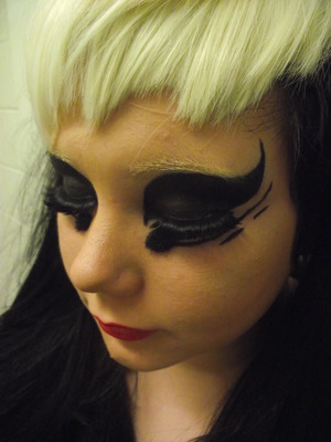 This is a look my friend did on me, we took inspiration from the mugler catwalk look lady gaga did.