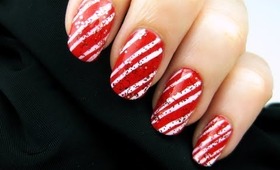 Easy Candy Cane Nails