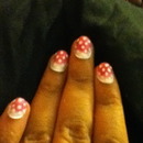 Pink gradient with White poka dots