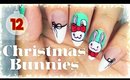 12. Christmas Bunnies nail art | Advent Calendar 2016