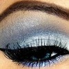 Shiny blue eye makeup