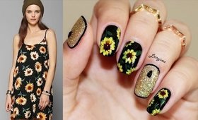 Sunflower Nail Art I Urban Outfitters