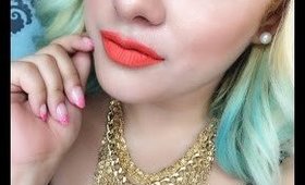 Cut crease Orange Lipstick tutorial