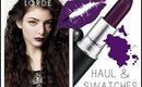 MAC Lorde Pure Heroine lipstick haul with swatches and comparisons