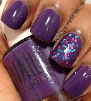 Accent nail is OPI Polka.com
http://www.polish-obsession.com/2013/05/top-shop-late-show.html