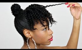 Bun with Faux Curly Bangs► Natural Hair