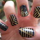 Glittery stripes - http://naily-perfect.blogspot.co.uk/2012/10/striping-tape-glitter-gorgeousness.html