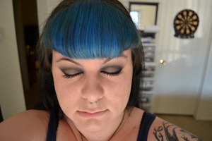 Gray and navy smokey eye using Too Faced Matte Palette