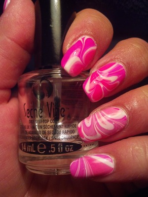 Pink and White Water Marble