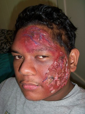 My Bf sporting my two face project lol<3