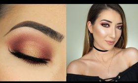 Cranberry and Gold Halo Smokey Eye | Morphe X Jaclyn Hill Palette