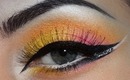 Yellow, pink, orange makeup
