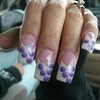 French tips with purple petals