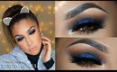 ✨Maquillaje con BRILLOS AZULES /💙 Blue Glitter Festive makeup tutorial| auroramakeup