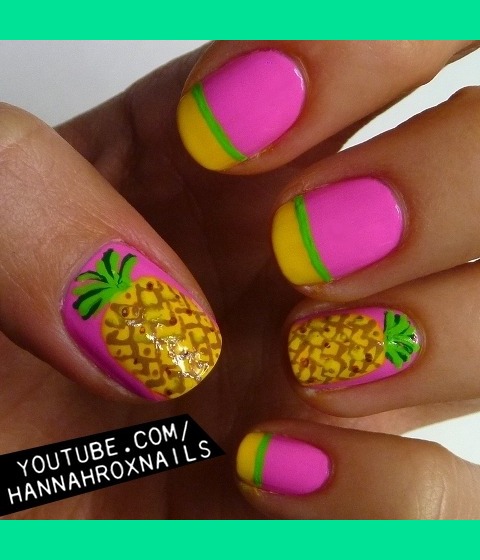 Pineapple Nail Design Ideas