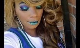 Inspired FOTD  Green and Blue  FOTD NEW Hair Ciara