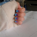 purple to blue ombre nails