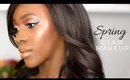 Peach , glowy spring makeup tutorial | black women makeup 2017 | spring makeup look