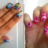 Colorful flowers nails