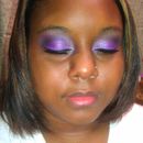Purple makeup look for Kadeisha
