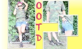 OOTD: Military Camo & Metallic Docs