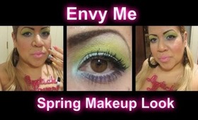 Envy Me Makeup Tutorial Spring Green & Yellow Using 252 Palette