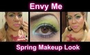 Envy Me Makeup Tutorial Spring Green & Yellow Using 252 Palette