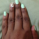My green nails with leopard! 