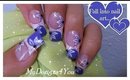 PURPLE FRENCH TIP NAIL ART DESIGN TUTORIAL-SUMMER FLORAL